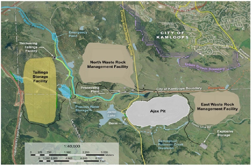 Figure 1 ? Original Layout of Proposed Project (Source: KGHM Ajax Mining Inc.)