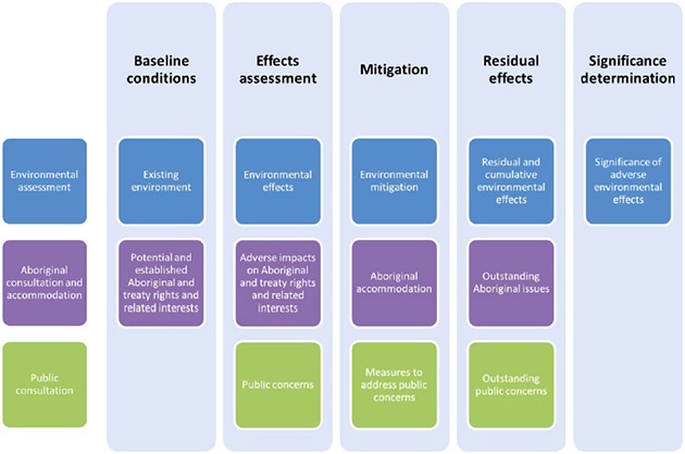 Figure 1. Integration of environmental assessment, Aboriginal and public consultation information into the Environmental Impact Statement.