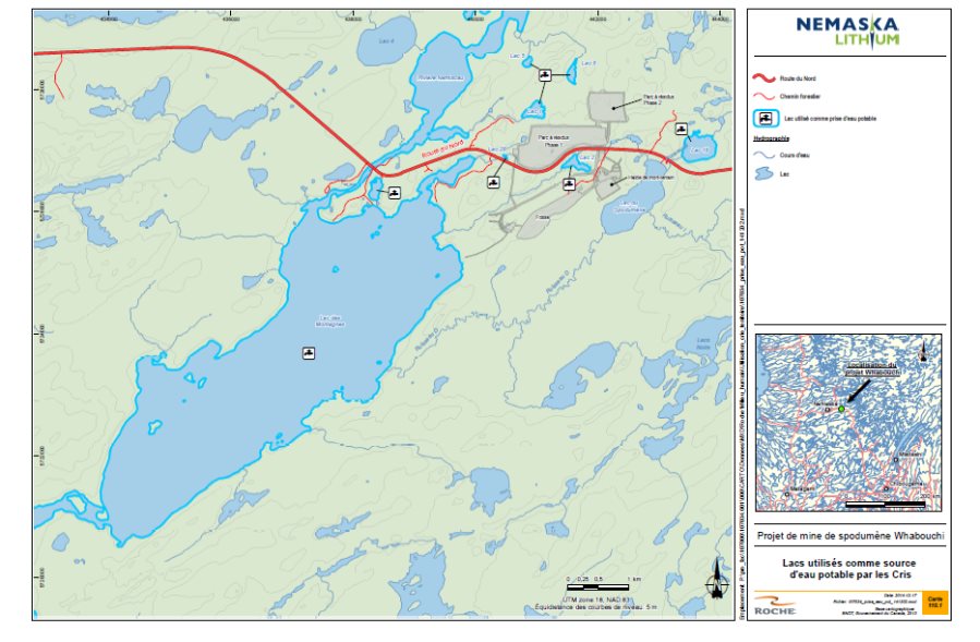 Map of Nemaska Cree Drinking Water Sources as described in this document
