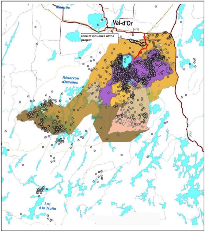 Figure 13: Plan d'aménagement du site faunique du caribou au sud de Val-d'Or for 2013-2018