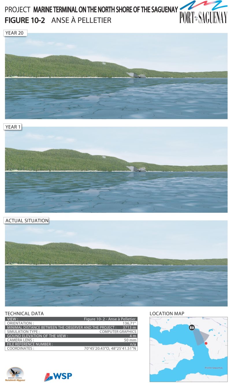Figure 16: Visual simulations of the project seen by an observer located at Anse à Pelletier
