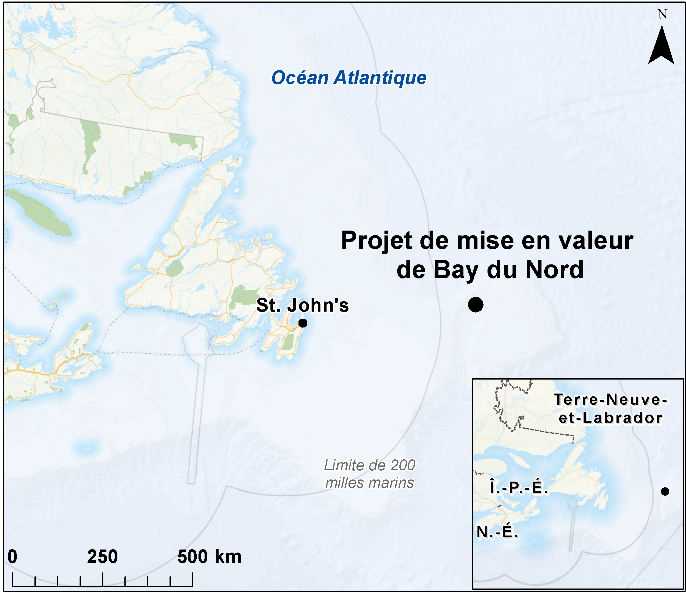 Carte indiquant l'emplacement du projet, tel que décrit dans le présent document.