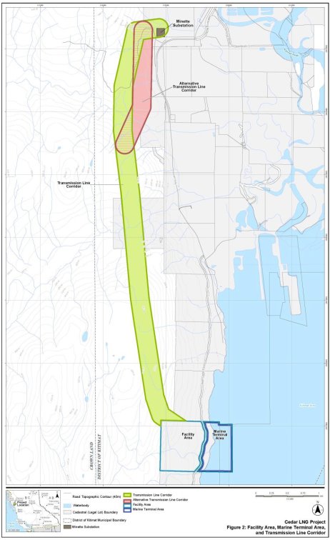 Figure 2 Facility Area, Marine Terminal Area and Transmission Line Corridor